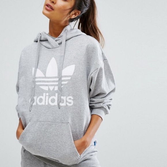 adidas trefoil grey